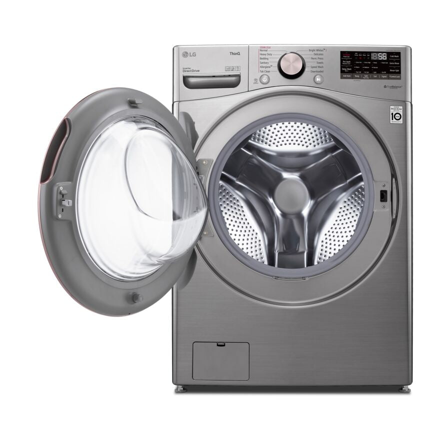 LG WM3850HVA 5.2 Cu. Ft Smart Front Load Steam Washer with AI Direct Drive - Perfect for Large Families & Energy-Efficient Laundry Care