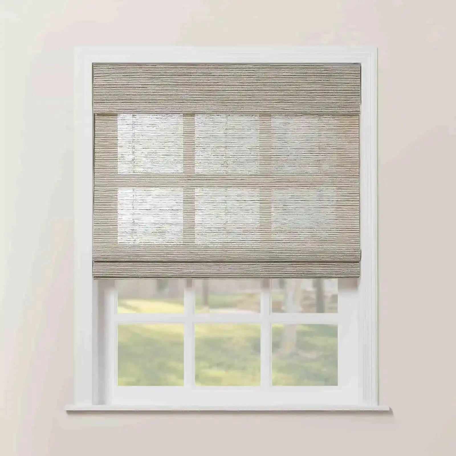 Rae Natural Ramie Flax Woven Wood Shades Series C - Eco-Friendly Window Coverings for Living Room, Bedroom & Office Decor