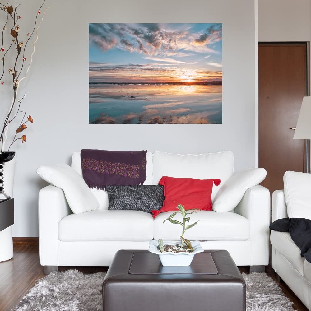 Morning Light Canvas Wall Art - Hand Painted Fine Art Decor for Living Room, Bedroom, Office - 46x35 Inch Ready to Hang Painting - Perfect for Home, Kitchen, Bathroom & Dining Room Decor