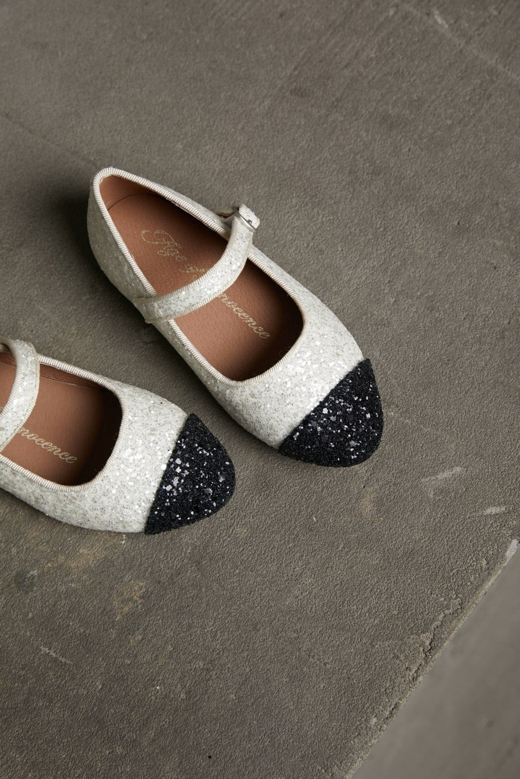 Baby Glitter Shoes - White & Black Sparkly Infant Footwear for Special Occasions & Photo Shoots