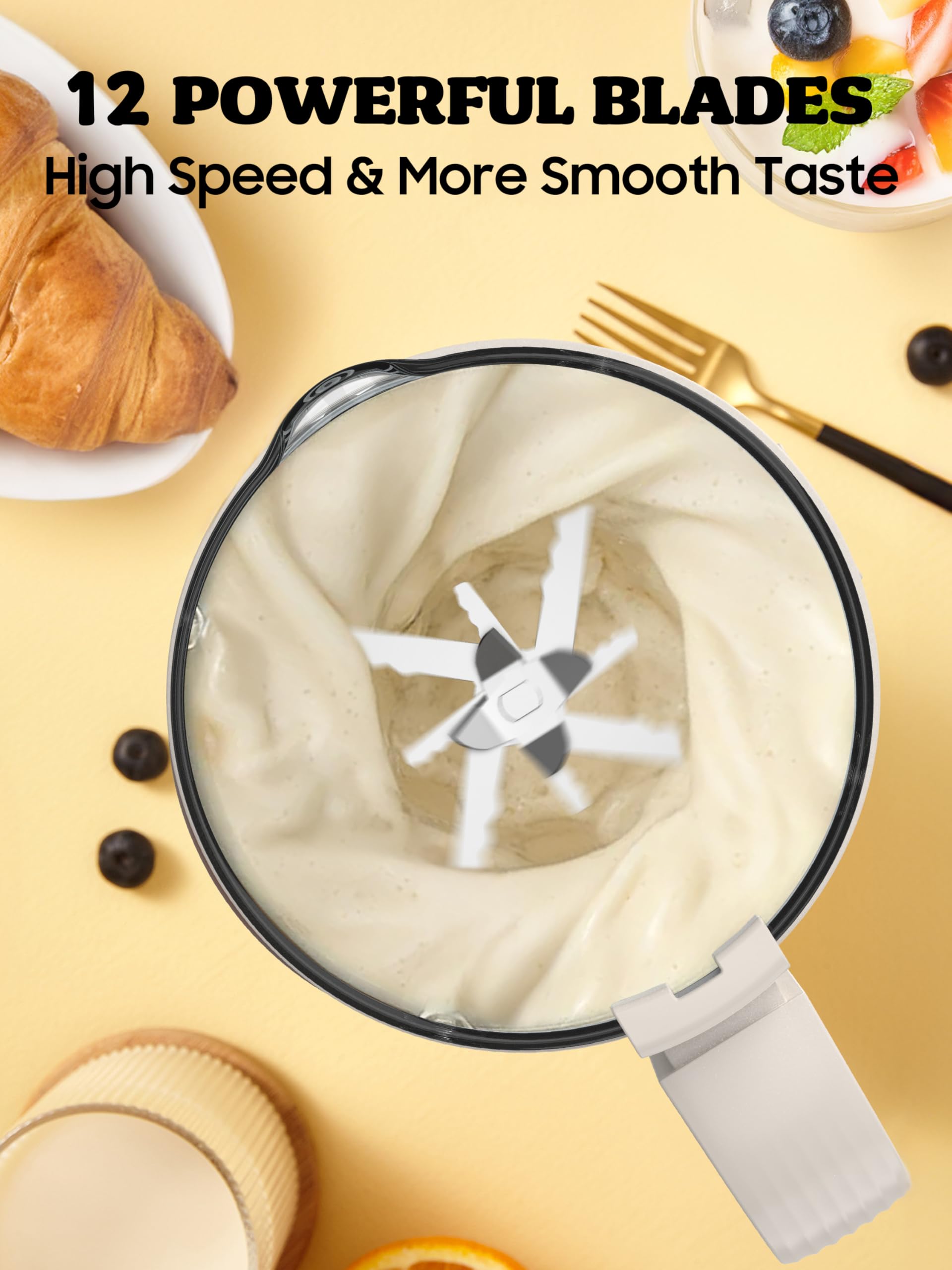 45oz Nut Milk Maker - 10-in-1 Homemade Plant-Based Milk Machine for Almond, Soy, Oat & Coconut Milk | Multifunctional with 12-Hour Timer, Auto-Clean, Keep Warm & Boil Functions | Perfect for Vegan, Keto & Dairy-Free Lifestyles | Kitchen & Breakfast Essential