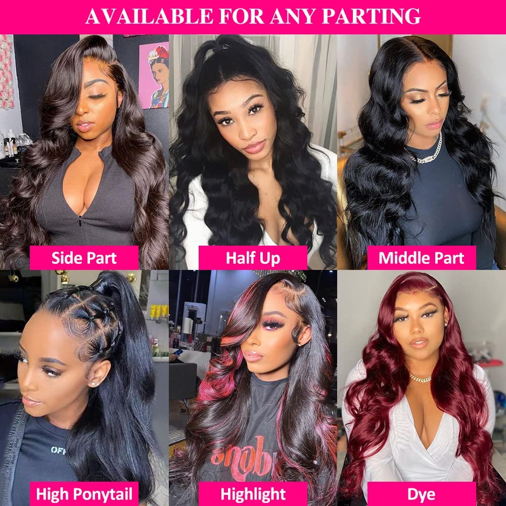 210% Density 13x6 HD Transparent Lace Front Wig - Human Hair Body Wave 26 Inch Glueless Lace Frontal Wig with Baby Hair & Pre-Plucked Hairline for Black Women | Perfect for Daily Wear, Special Occasions & Protective Styling