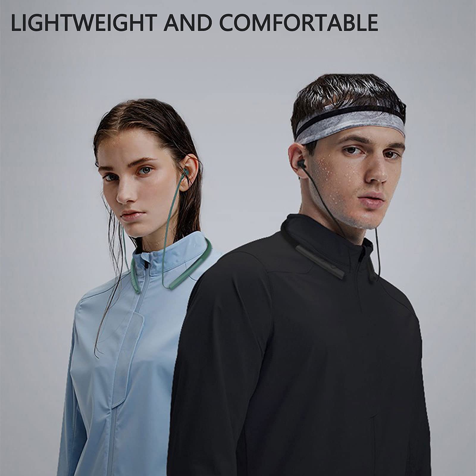 Wireless Bluetooth Neckband Headphones with Mic - Noise Cancelling Earbuds, Hands-Free Headset for iPhone Android Smartphones - Perfect for Running, Gym Workouts & Commuting