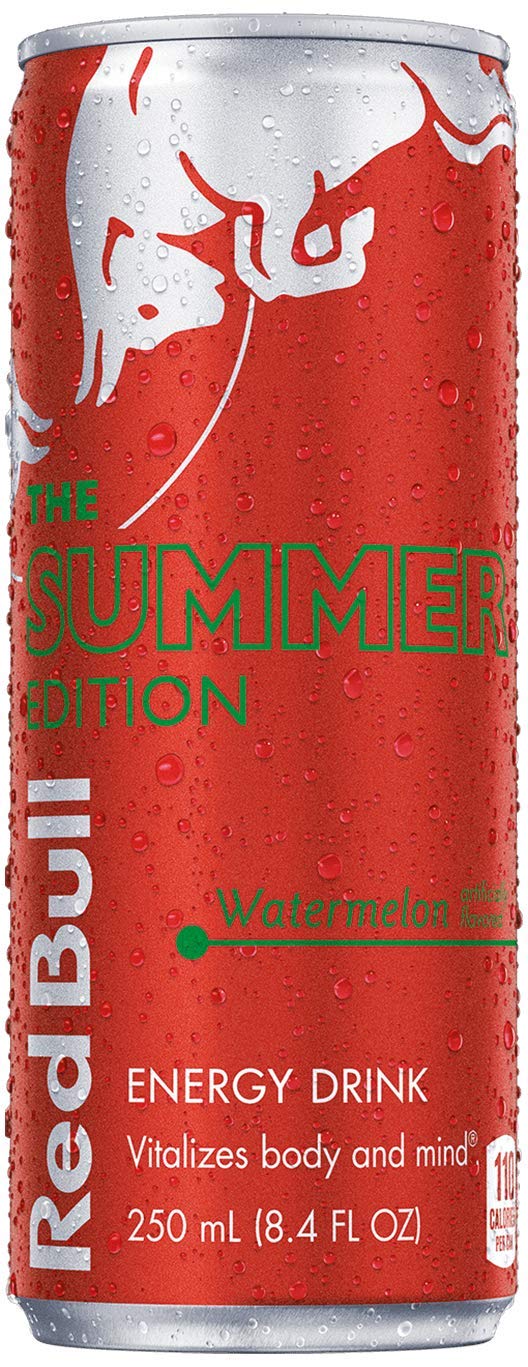 Red Bull Red Edition Watermelon & Coconut Berry Energy Drink 24-Pack (8.4 Fl Oz Cans) - Tropical Flavored Energy Boost for Workouts, Gaming & Late Night Study Sessions