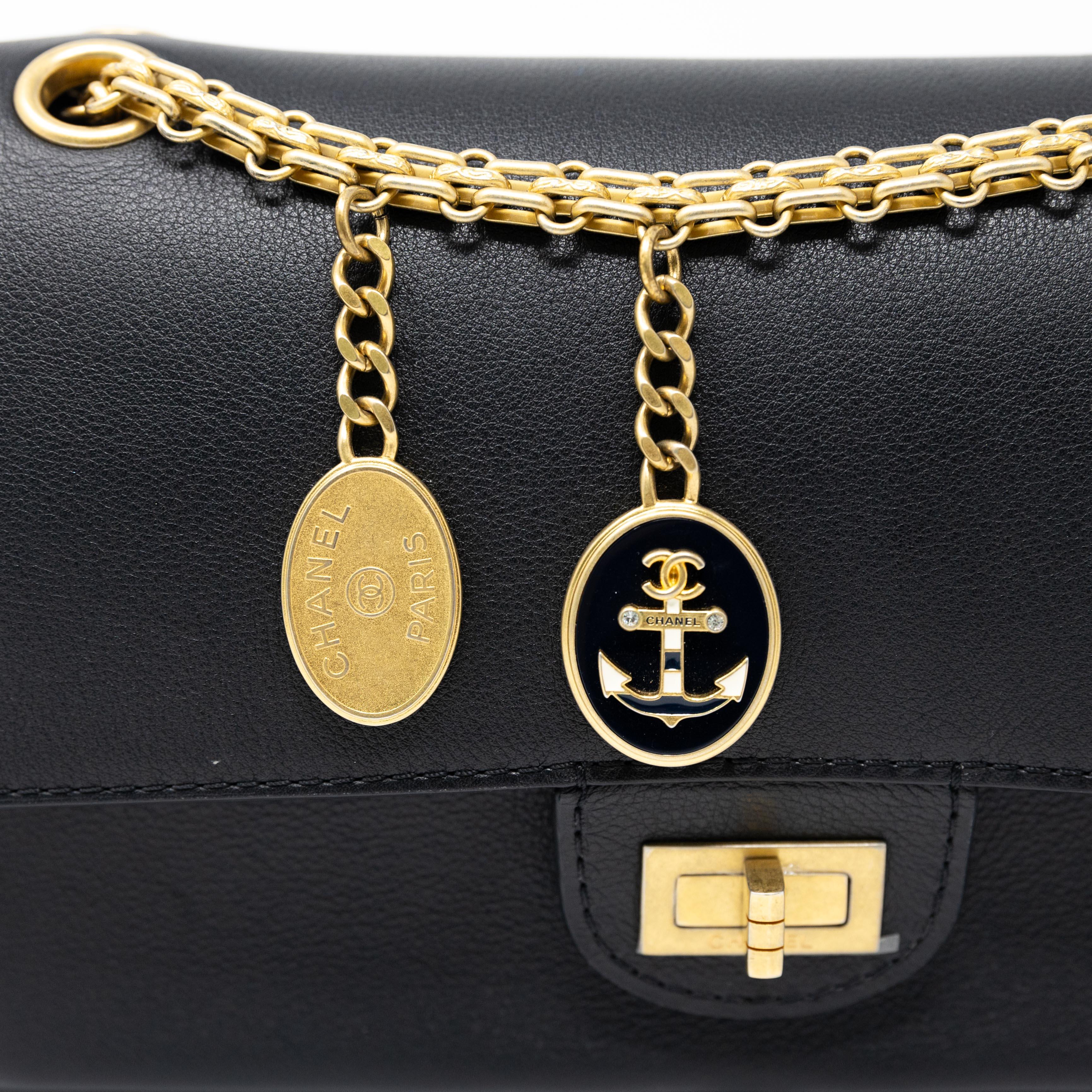 Chanel Black Medallion 2.55 Reissue 225 Flap Bag - Classic Luxury Handbag for Women | Perfect for Evening Events, Work & Special Occasions