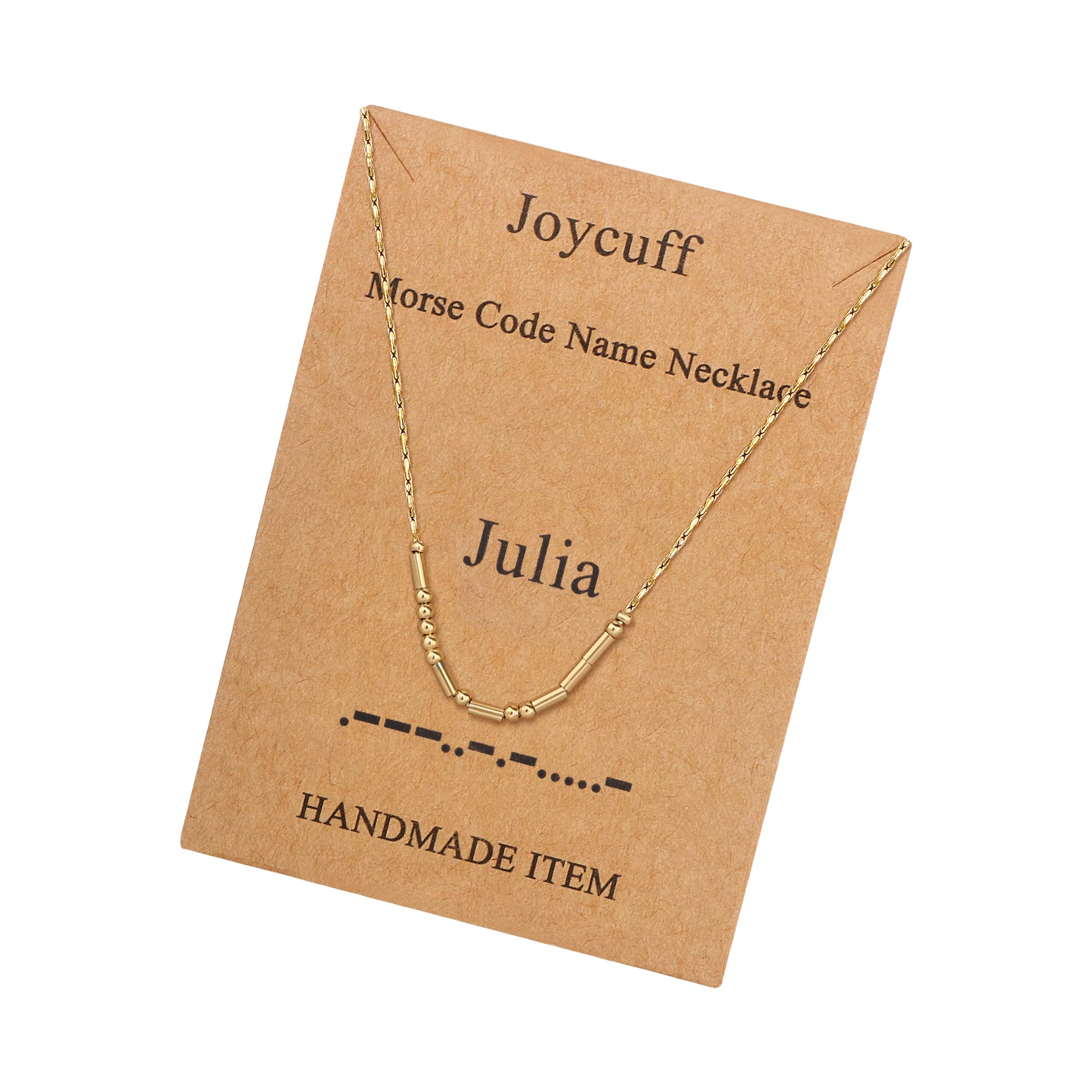 Personalized Morse Code Name Necklace for Women - Gold Plated Custom Jewelry - Unique Birthday, Christmas Gift for Best Friend, Teen Girls - Perfect for Anniversaries, Graduation & Everyday Wear