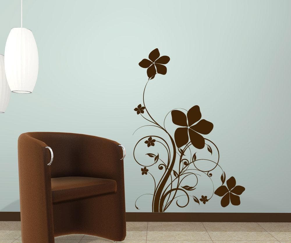 Vinyl Wall Decal Sticker - Flower Design #1159 | Removable Home Decor for Bedroom, Living Room & Nursery | Easy Peel & Stick DIY Wall Art