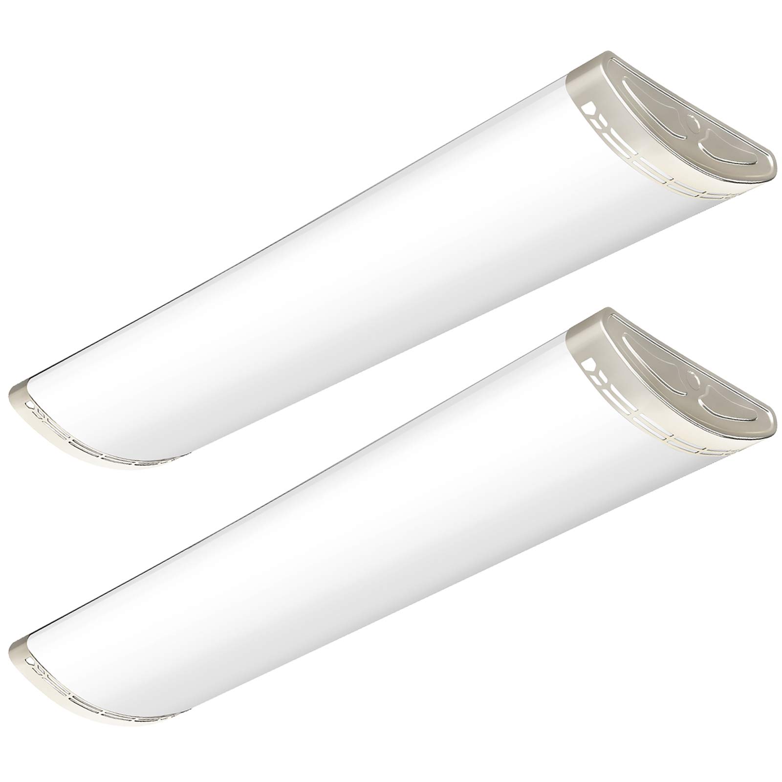 4FT LED Light Fixture 80W 8800 Lumens, Dimmable 4 Foot Flush Mount Ceiling Light 4000K Cool White - Energy Saving Indoor LED Lighting for Kitchen, Laundry Room, Garage, Basement, Workshop - Fluorescent Replacement (2 Pack)