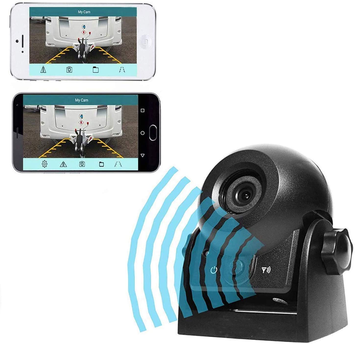 Wireless Magnetic Rear View Camera for Cars - Waterproof IP68, Smart APP Compatible with iPhone & Android, Night Vision Backup Camera for SUV, Van, Trailer - Perfect for Parking, Reversing & Night Driving Safety
