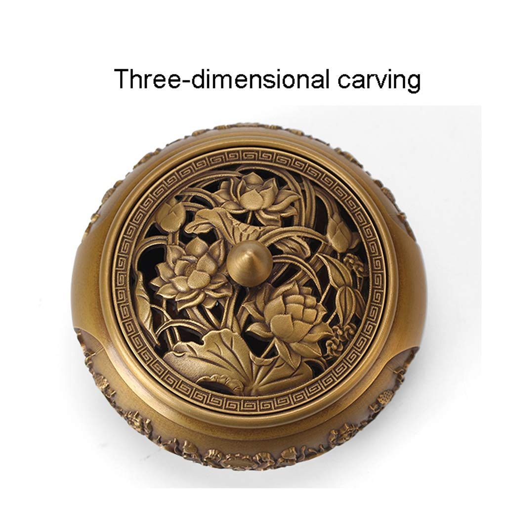 Handmade Copper Incense Burner - Zen Home Decor, Mosquito Coil Holder, Sandalwood Aromatherapy Stove for Bedroom, Meditation & Relaxation | Gold Base (Perfect for Yoga Studios, Spa Rooms & Stress Relief)