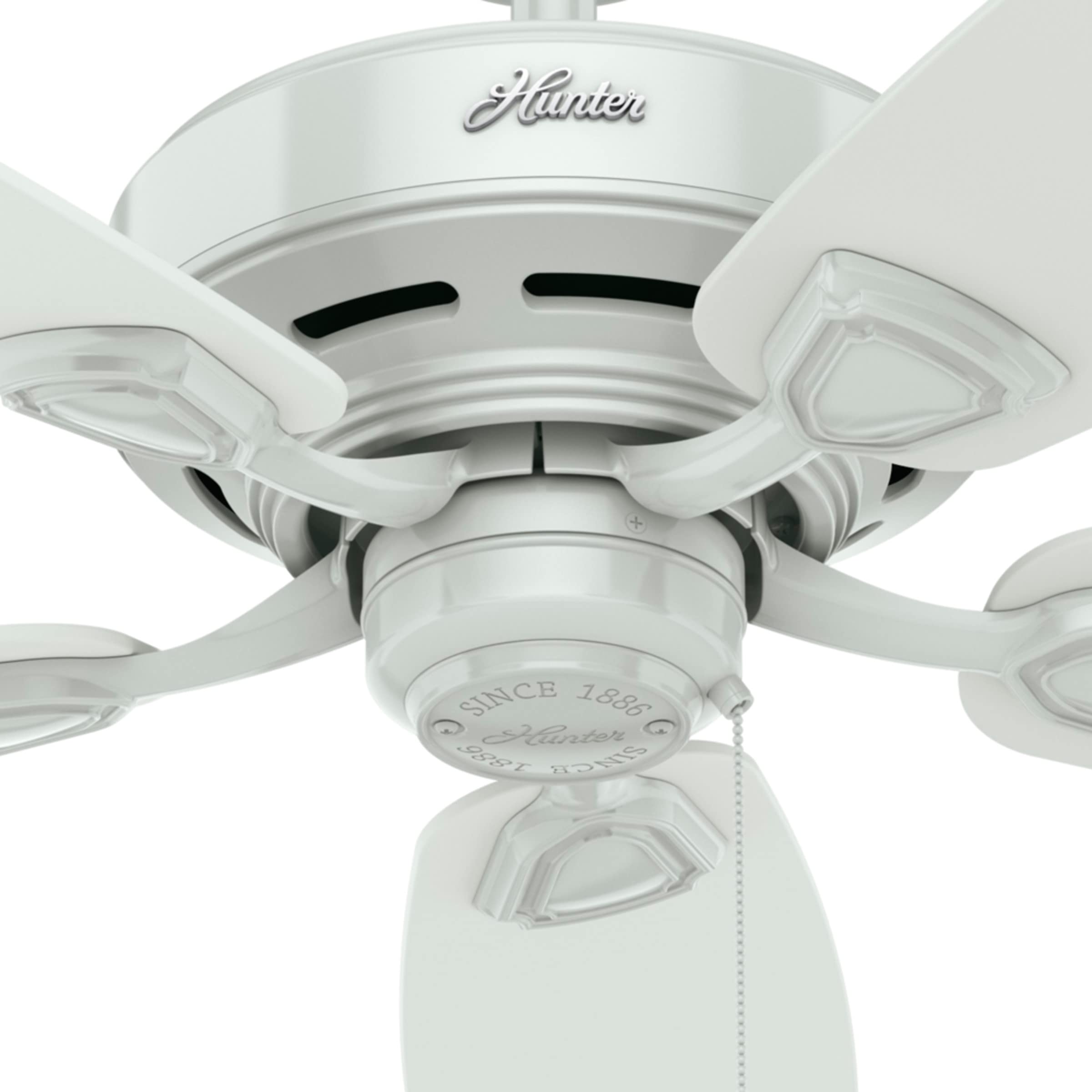 Hunter Fan Company 53350 48-Inch Sea Wind White Indoor/Outdoor Ceiling Fan with Pull Chain - Perfect for Patio, Porch, Living Room & Bedroom Cooling