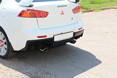 Mitsubishi Lancer X Rear Evo Style Diffuser 2007-2017 - Carbon Fiber Rear Bumper Lip Spoiler (Part #101053) | Enhances Aerodynamics & Sporty Look for Street Racing & Car Shows