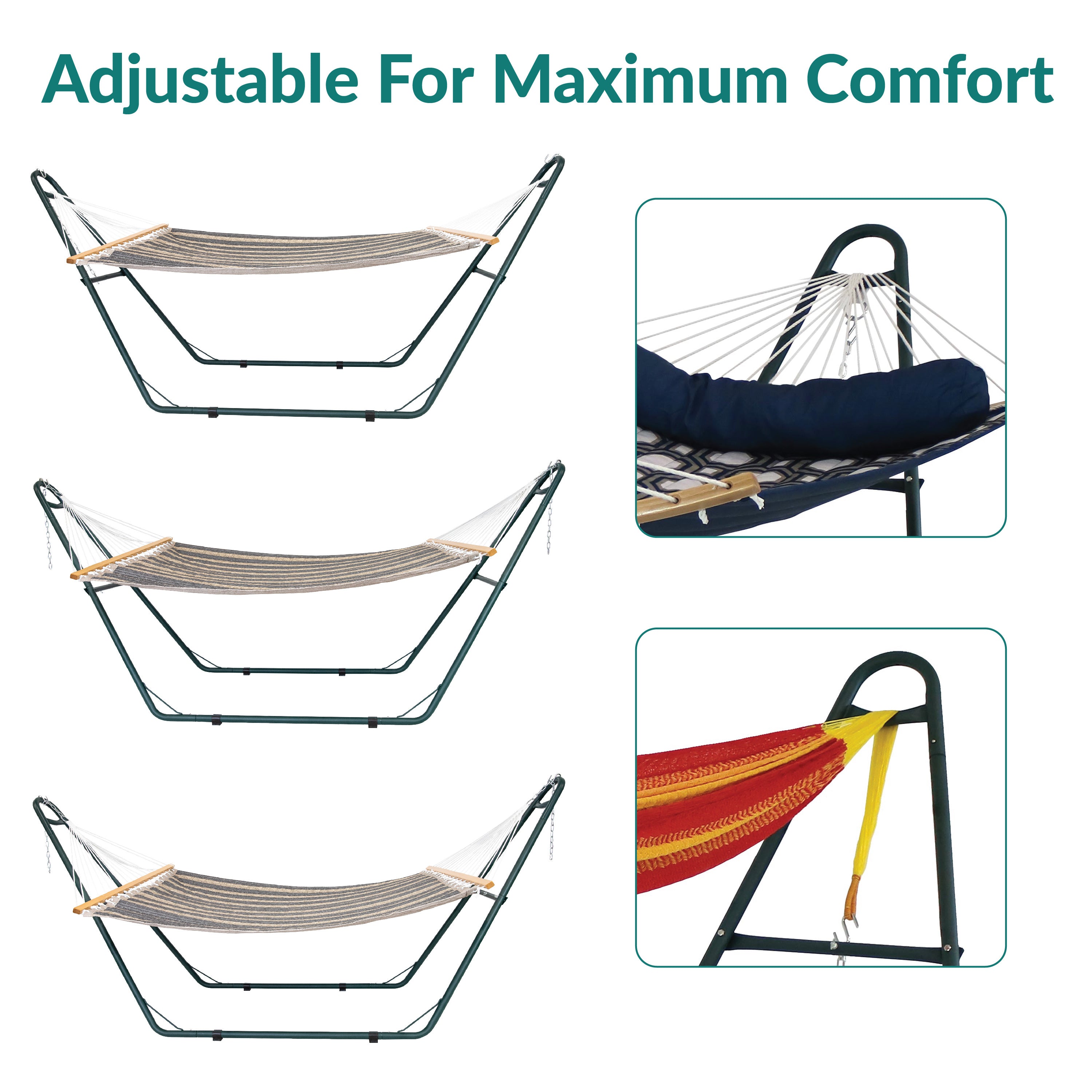 Heavy Duty Universal Hammock Stand for Outdoor, Patio, Backyard & Camping - Durable Steel Frame Supports Up to 450lbs - Perfect for Relaxing, Lounging & Backyard Decor