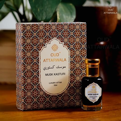 Premium Musk Kasturi Attar (12ml) - Long Lasting Roll On Perfume Oil | Alcohol-Free Unisex Fragrance | Authentic Arabic Scent for Men & Women | Perfect for Daily Wear, Special Occasions & Gift Giving