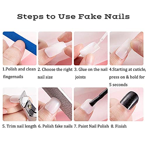 Shidara 100-Piece Clear Acrylic French Fake Nails with Half Cover Tips & Stainless Steel Nail Clipper Set - Natural ABS Nails for DIY Manicure, Gift & Professional Makeup | Perfect for Home Salon, Bridal Nails & Party Glam Looks