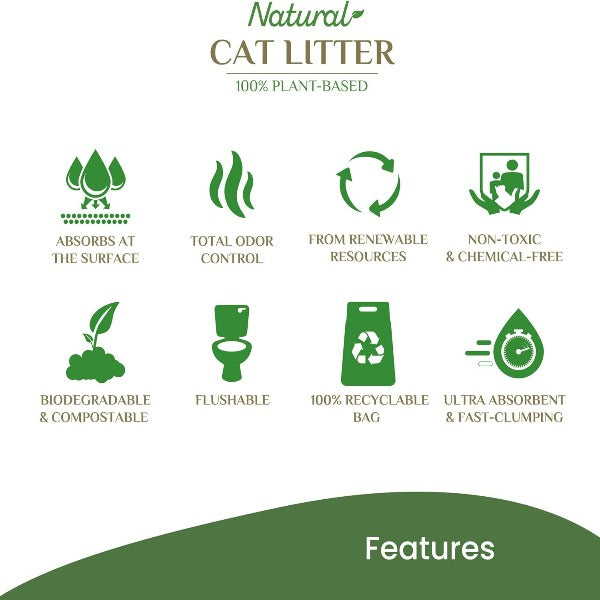 Almo Nature Natural Cat Litter - Eco-Friendly & Odor Control - Perfect for Indoor Cats & Multi-Cat Households