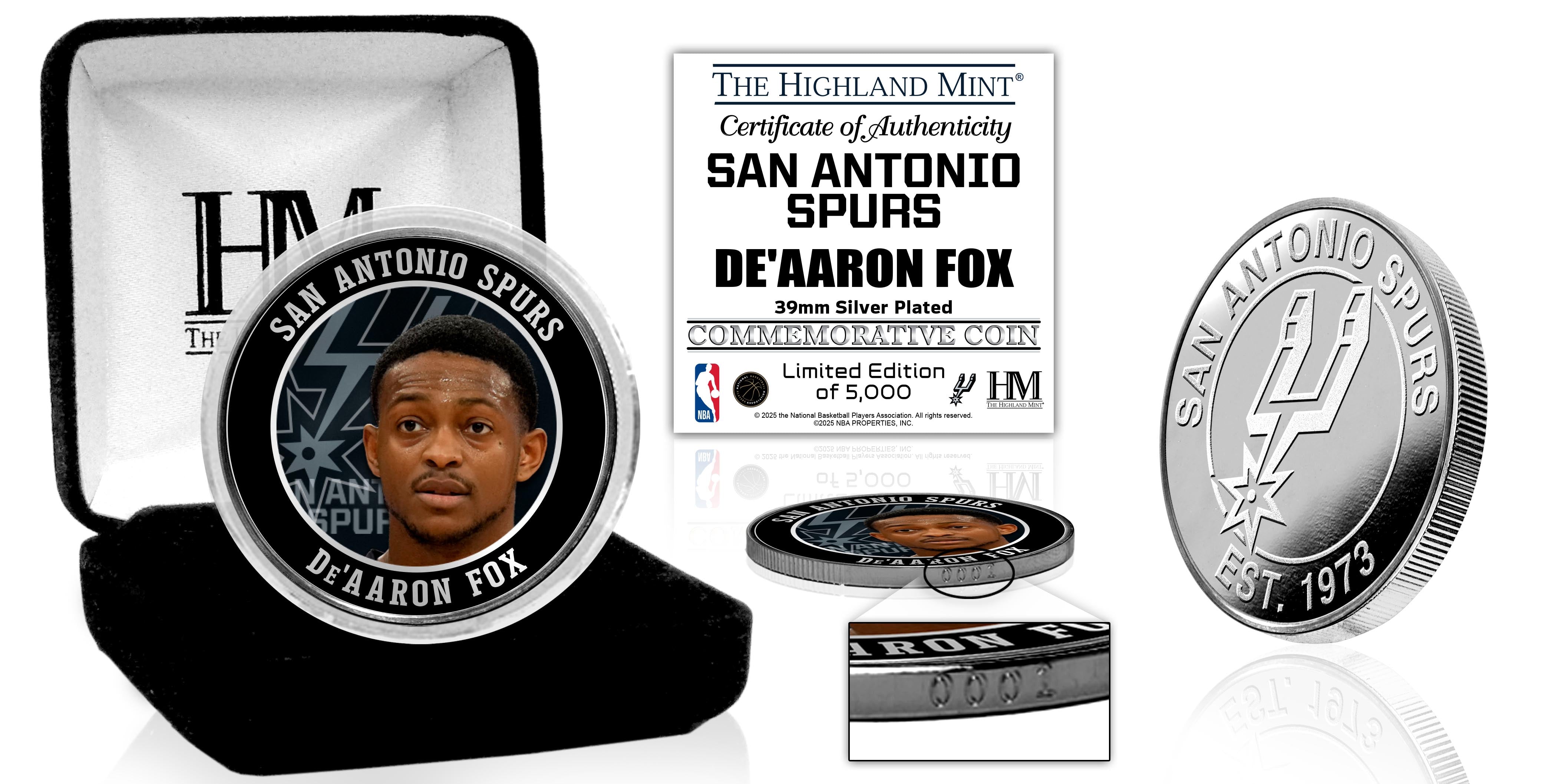 DeAaron Fox Sacramento Kings Silver Commemorative Coin - Perfect for NBA Fans, Collectors, and Sports Memorabilia Enthusiasts