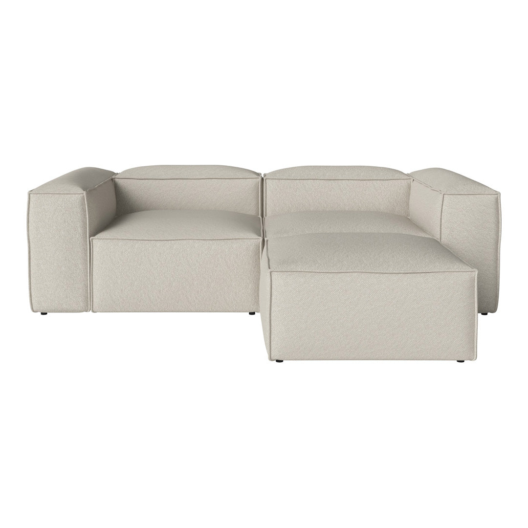 Cosima 2-Seater Small Sofa with Pouf - Compact Loveseat for Small Spaces, Apartments & Cozy Living Rooms