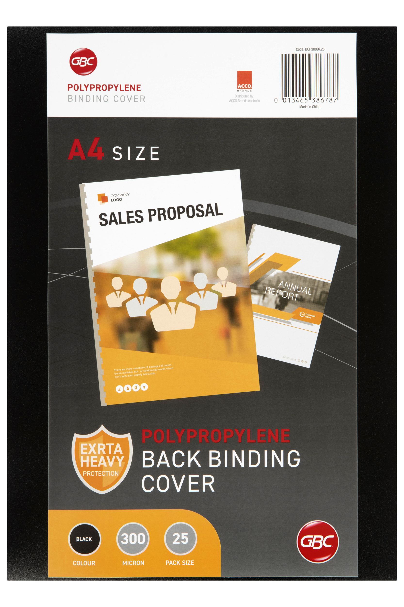 Premium A4 Polypropylene Black Binding Cover 300 Micron - Pack of 25 - Durable Document Presentation Covers for Reports, Presentations & Office Organization