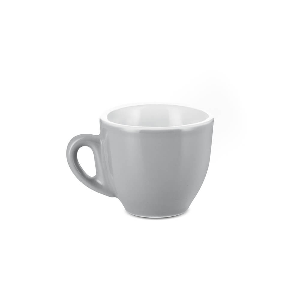 Premium Porcelain Espresso Cup & Saucer Set - 2oz (70ml) Gray - Ideal for Home Coffee Bars, Cafes & Gifting