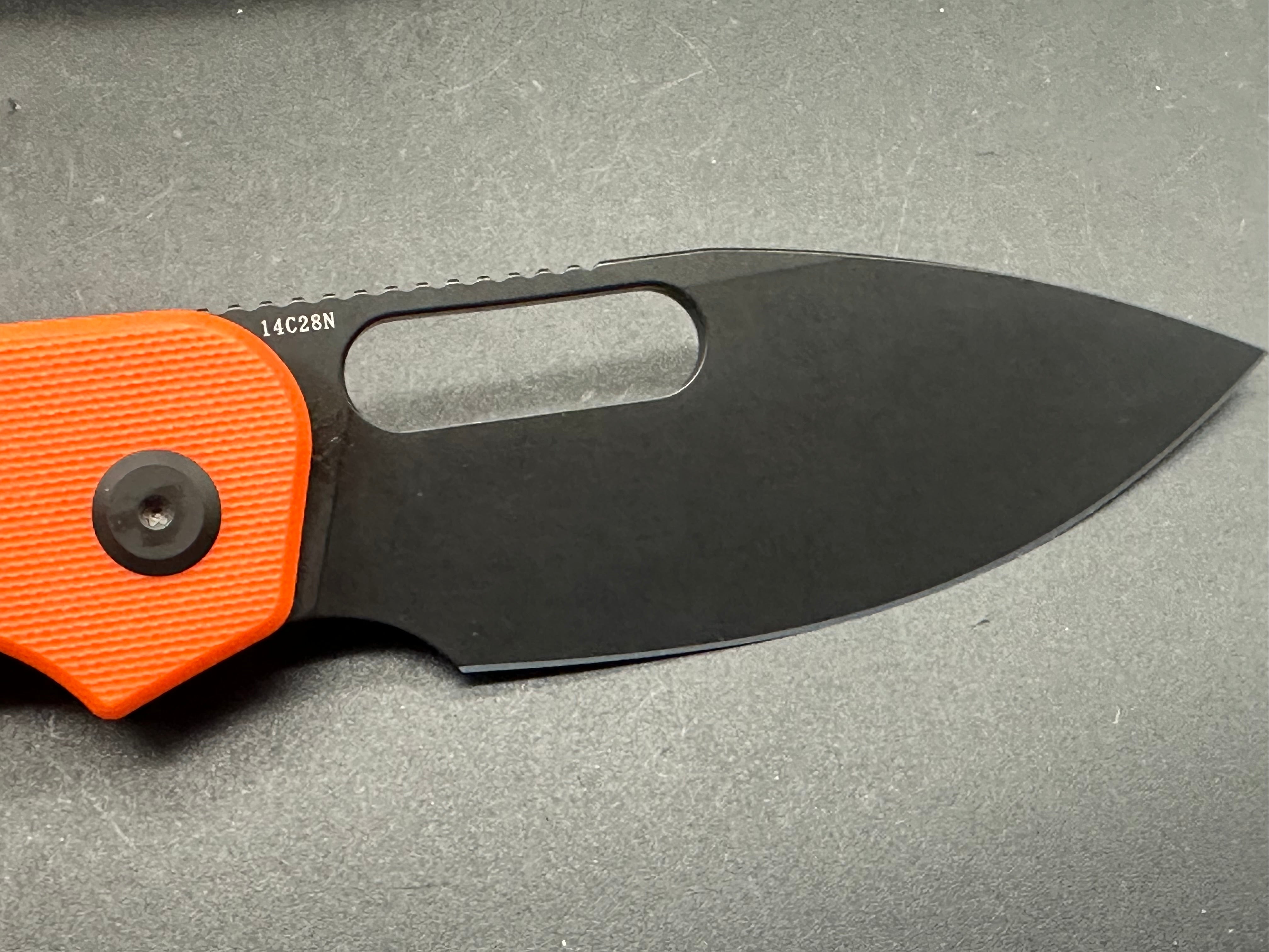 Eutektik EFD Orange BlackWashed Folding Knife with LTK Koozie, Patch & Sticker - Perfect for Camping, Hiking & Everyday Carry (EDC)