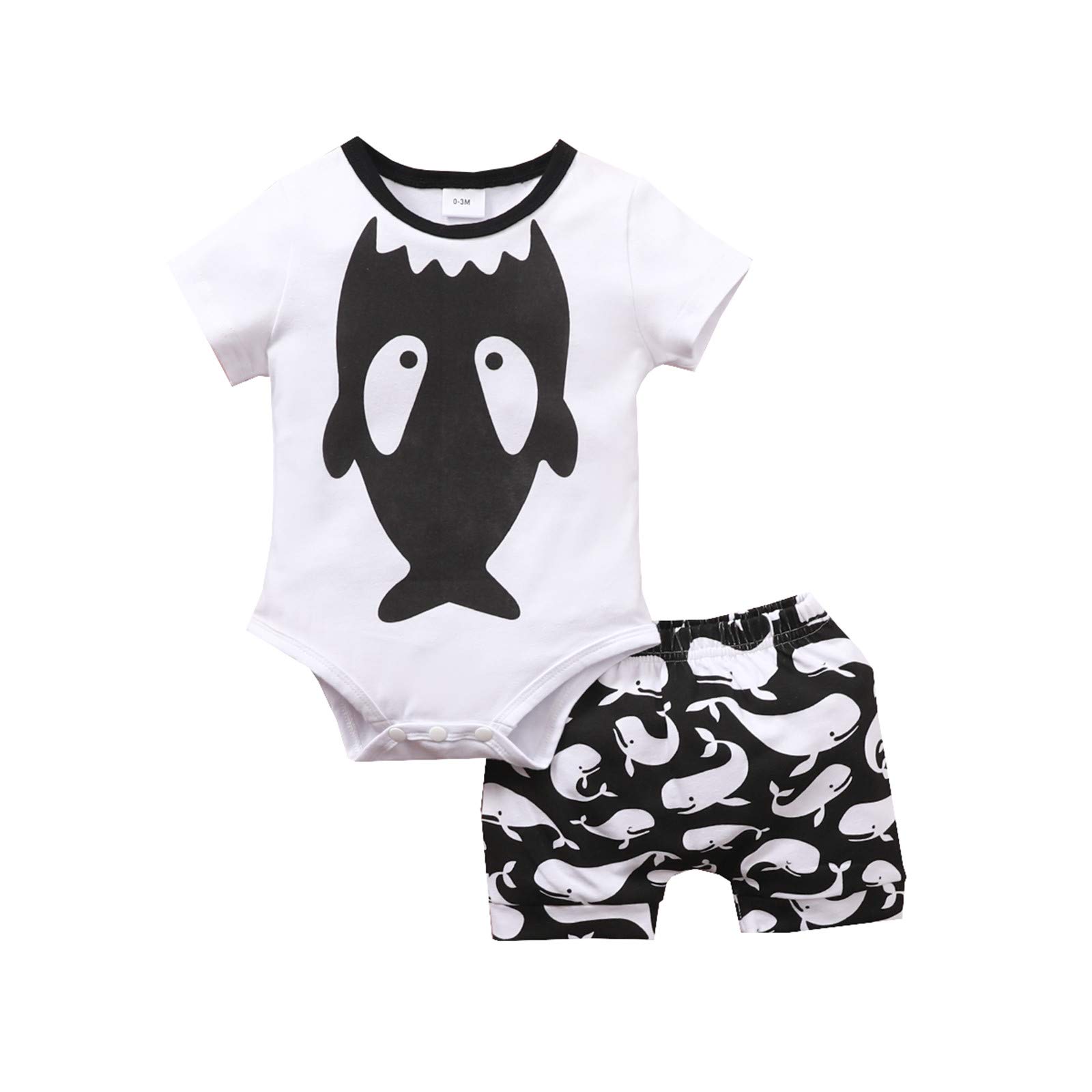 Baby Girl & Boy Summer Outfits - Newborn Infant Cartoon Romper & Shorts Set | Cute Playtime & Photo Shoot Clothes
