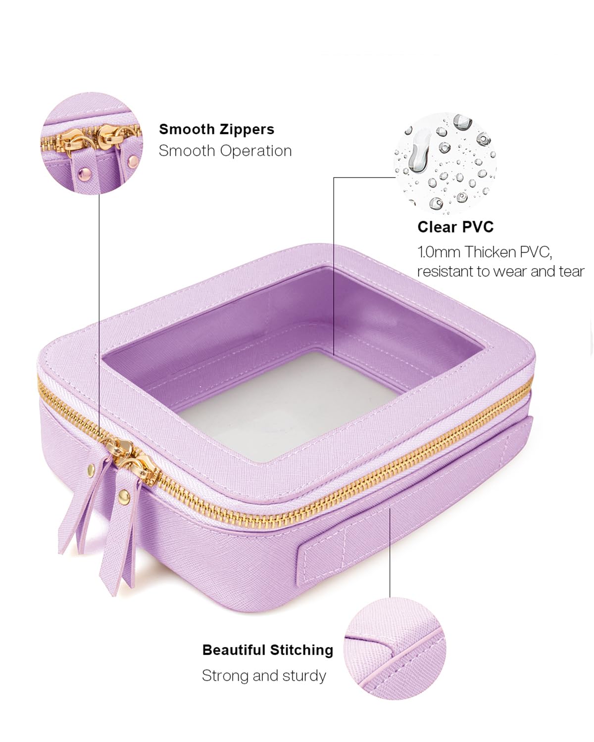 Clear TSA Approved Travel Makeup Bag - Small Cosmetic Organizer Pouch for Women & Men | Perfect for Airplane Carry-On, Gym Essentials & Daily Toiletry Storage