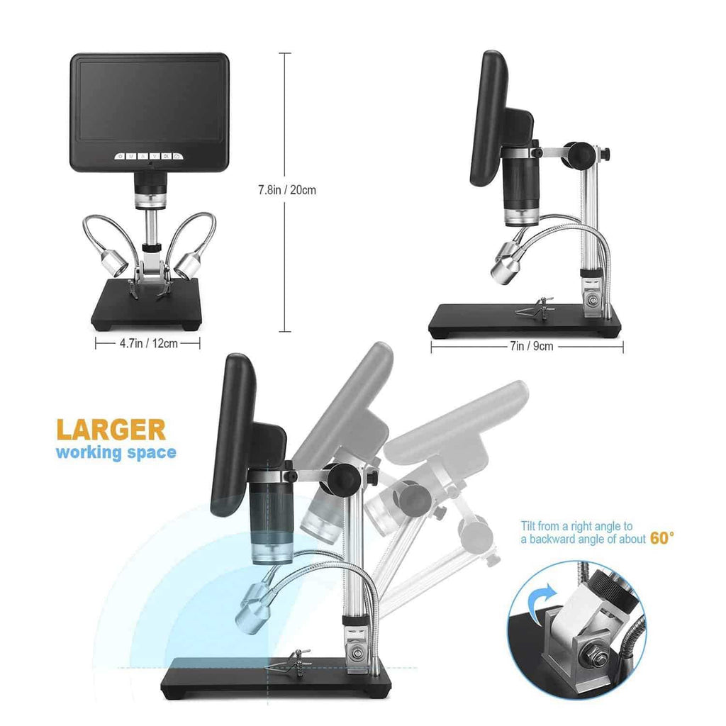 Andonstar AD207 7 Inch LCD Digital Microscope with 2MP HD Camera - Ideal for Electronics Repair, Coin Collecting & Science Education