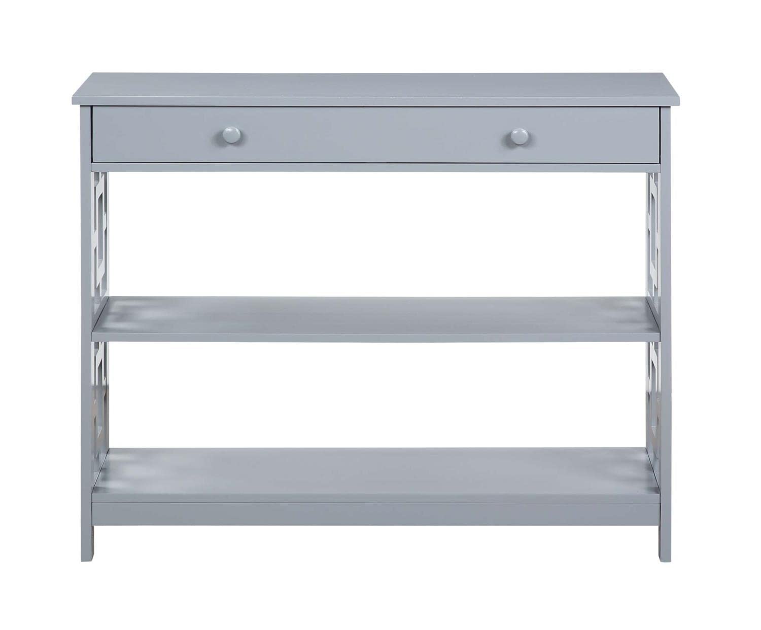 Convenience Concepts Town Square Console Table - Modern Gray Entryway Table for Hallway, Living Room & Foyer Decor | Sturdy Slim Sofa Table with Shelf
