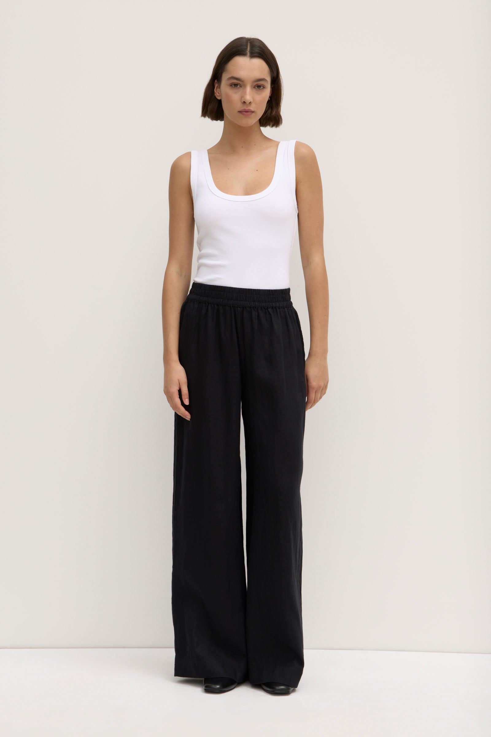 Nilsa Women's Black Pants - High Waist Slim Fit Stretch Trousers for Work, Office & Casual Wear