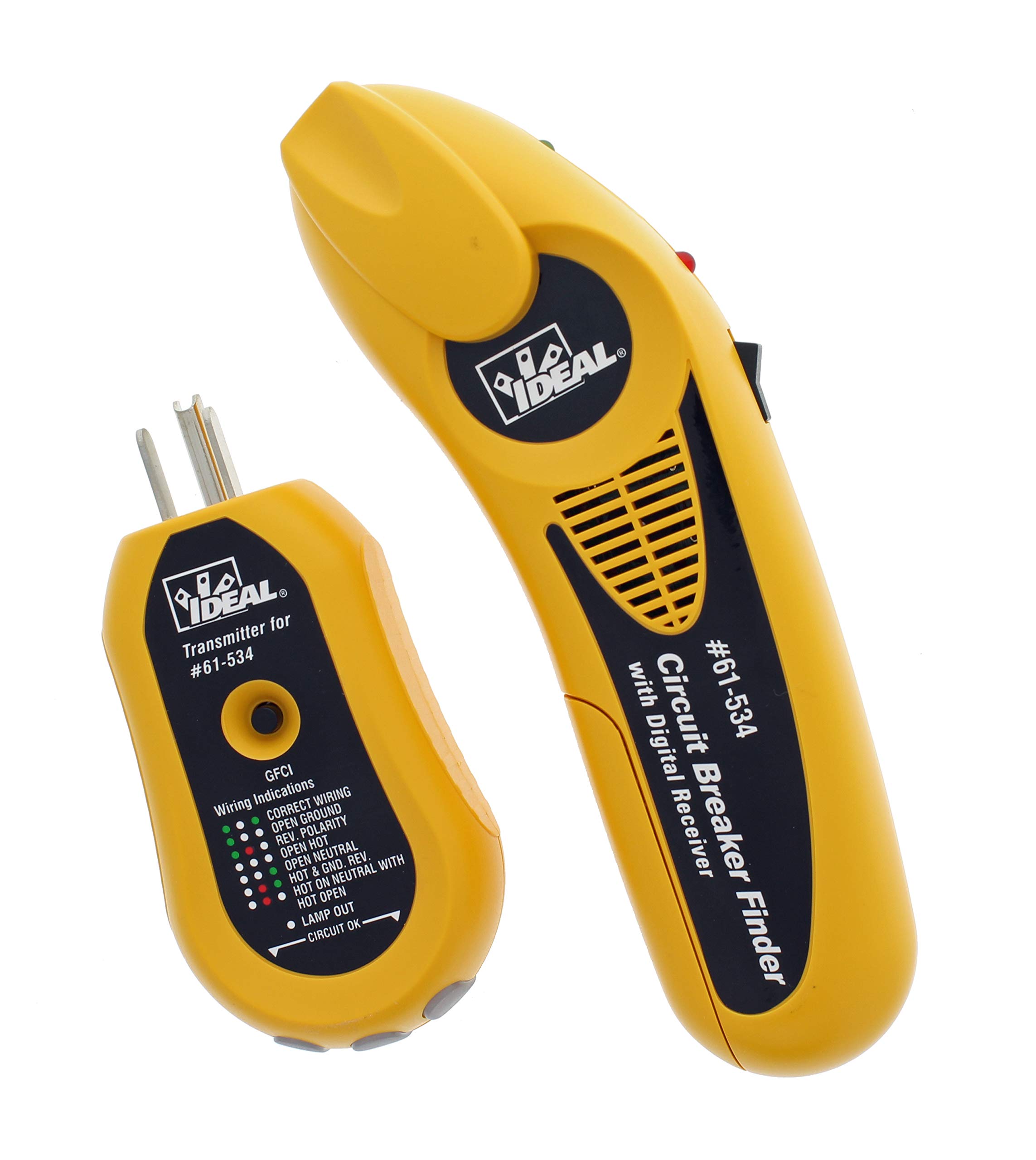 IDEAL INDUSTRIES INC. 61-534 Digital Circuit Breaker Finder Kit with GFCI Tester - Yellow | Electrical Wiring Tool for Home & Commercial Use | DIY Electricians & Professional Contractors