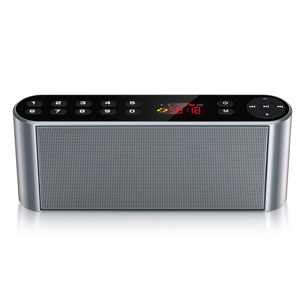 BAOSHIDAER Wireless Bluetooth Speaker with Dual Drivers, HD Sound & Enhanced Bass - Portable Speaker with FM Radio, MP3 Player, Built-in Mic for Outdoor, Travel & Home Use