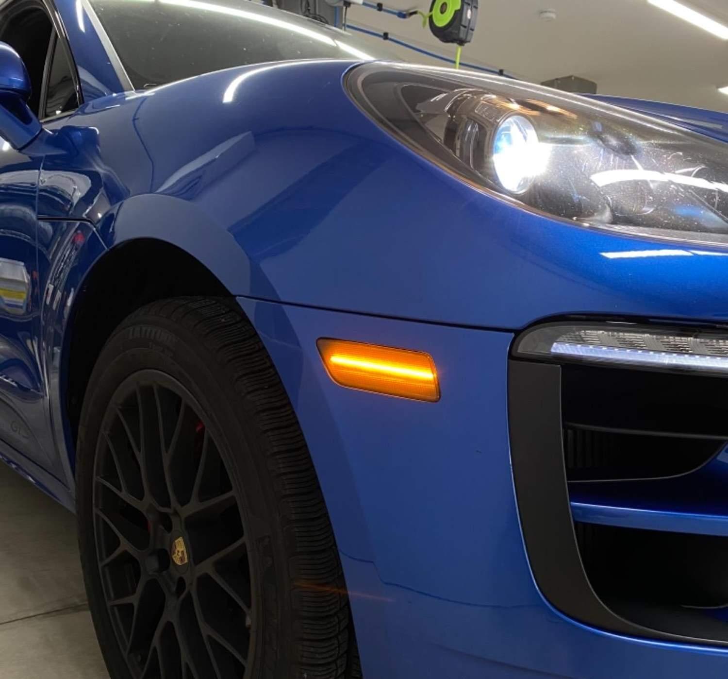 Amber LED Side Marker Lights for 2014-2024 Porsche Macan - Clear Lens Bumper Light Kit - Enhance Visibility & Style for Night Driving & Car Shows