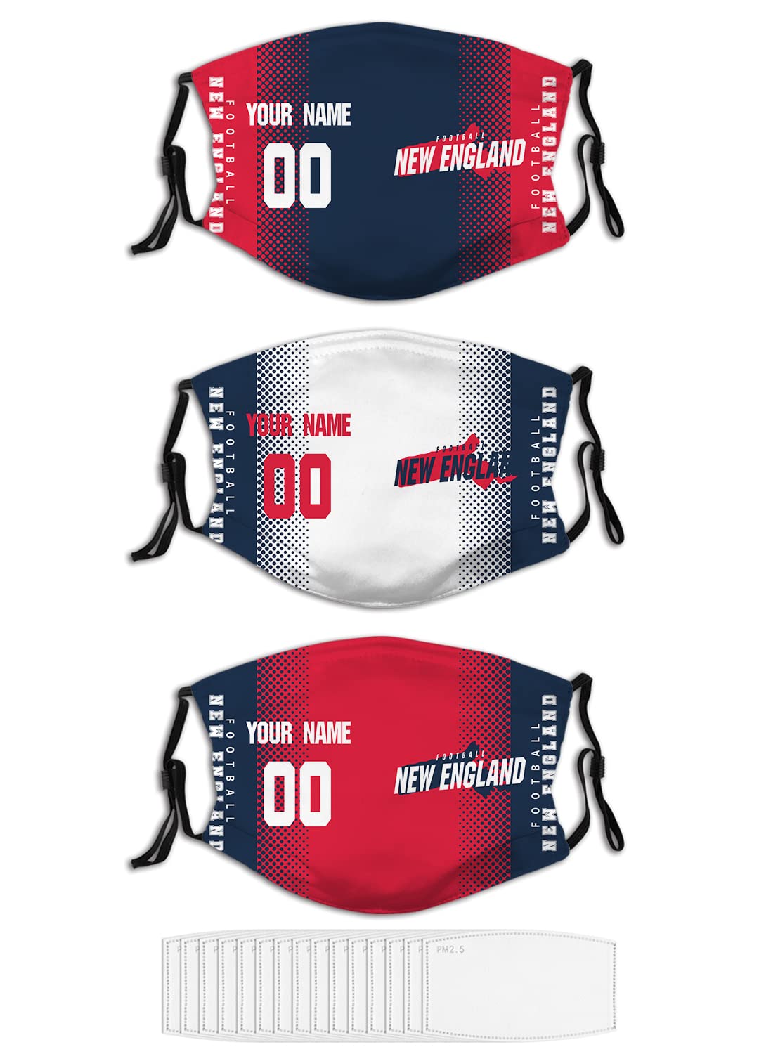 Custom Football Bandana with Filters - Adjustable Reusable Balaclava Face Mask for Men & Women - Wholesale & DIY Personalized - Perfect for Sports, Outdoor Activities & Team Events
