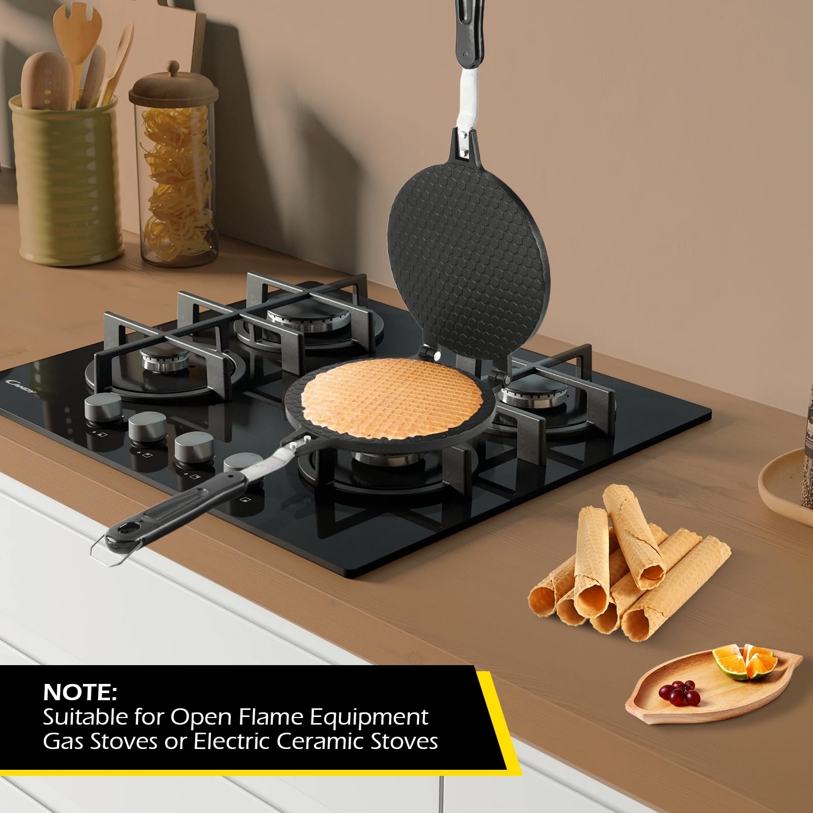 Dyna-Living Waffle Cone Maker Machine - 6.7'' Non-Stick Electric Waffle Bowl & Ice Cream Cone Maker for Home Use | Perfect for DIY Desserts, Egg Rolls, and Homemade Ice Cream Treats | Great for Parties, Cafes, and Family Fun