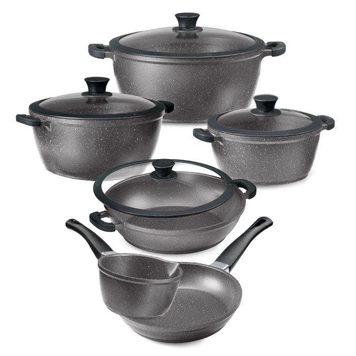 Acrochef 10-Piece Nonstick Cookware Set with Tempered Glass Lids - Premium Kitchen Pots and Pans for Frying, Boiling & Sauteing - Perfect for Home Cooking & Professional Chefs