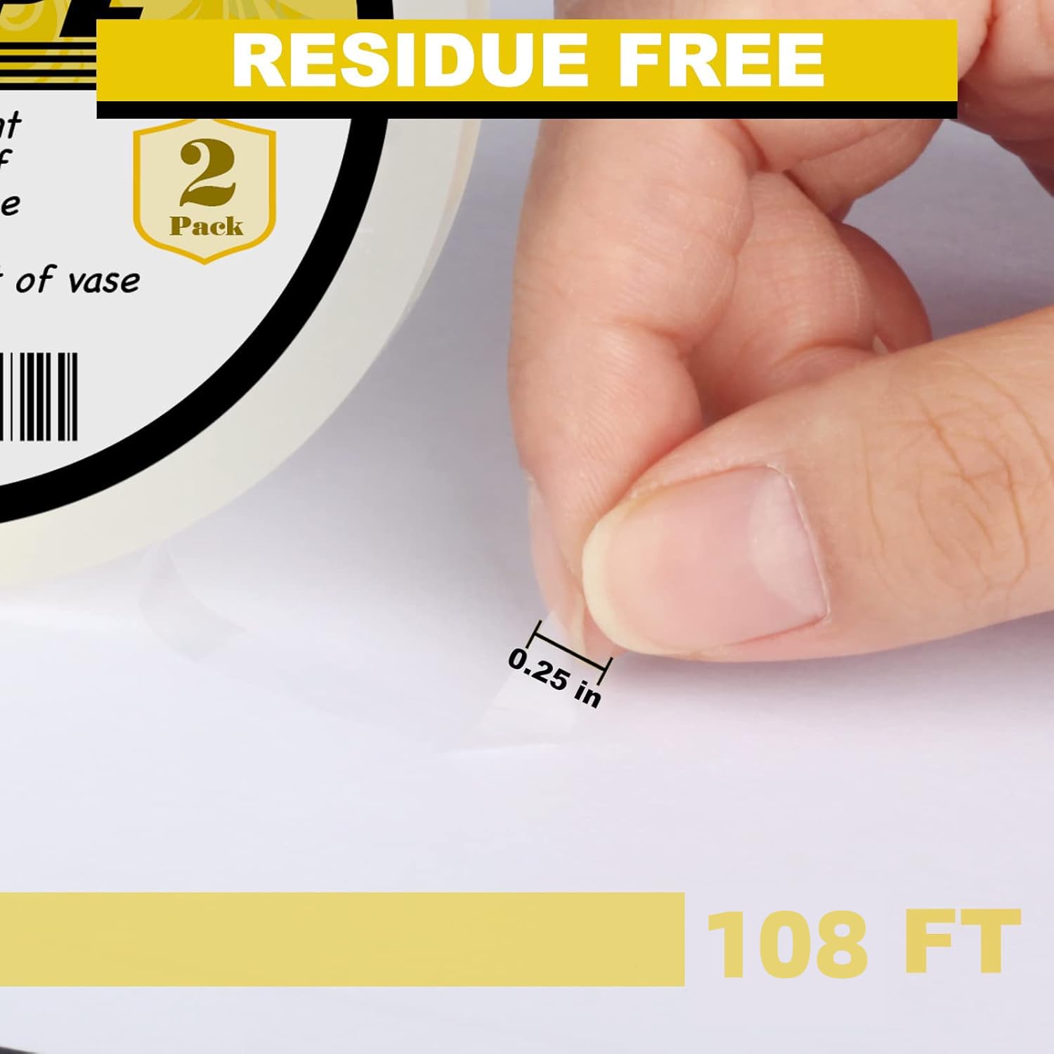 2Packs Clear Floral Tape - 1/4