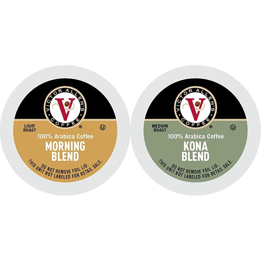 Victor Allen's Morning & Hawaiian Blend Coffee Pods for Keurig Brewers - 80 Count K-Cups | Rich Flavors for Home & Office Use | Perfect for Breakfast, Afternoon Break & Entertaining