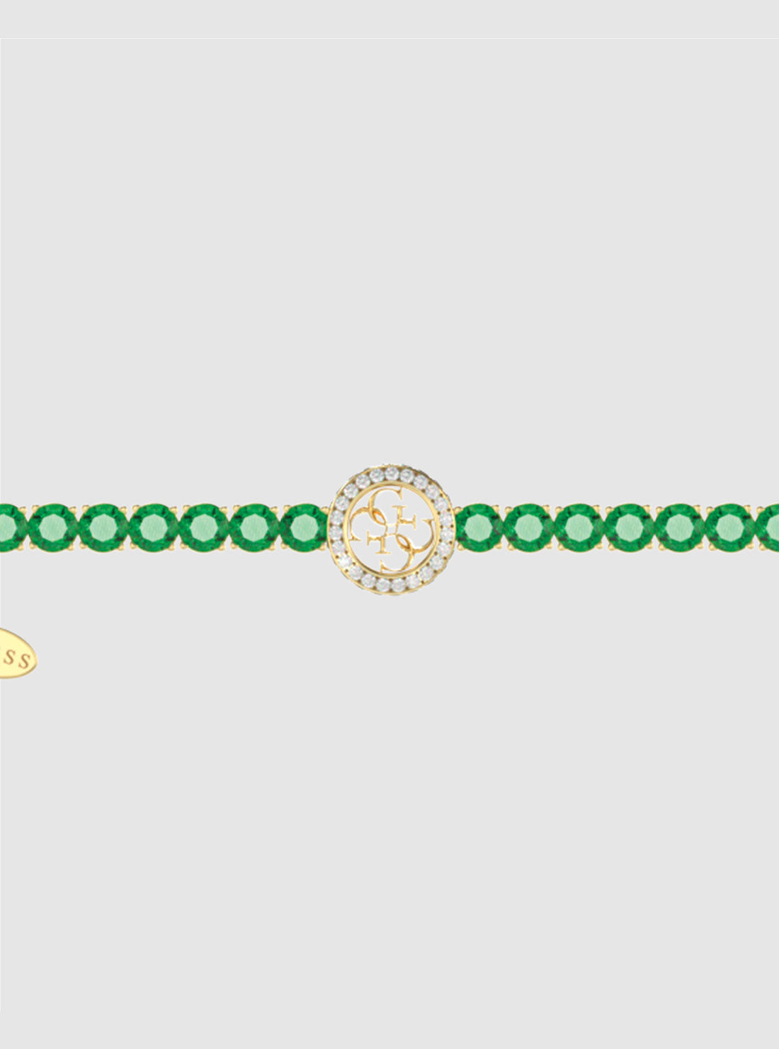 Elegant Gold Green Logo Tennis Bracelet for Women - Perfect for Weddings, Parties & Everyday Fashion Accessories