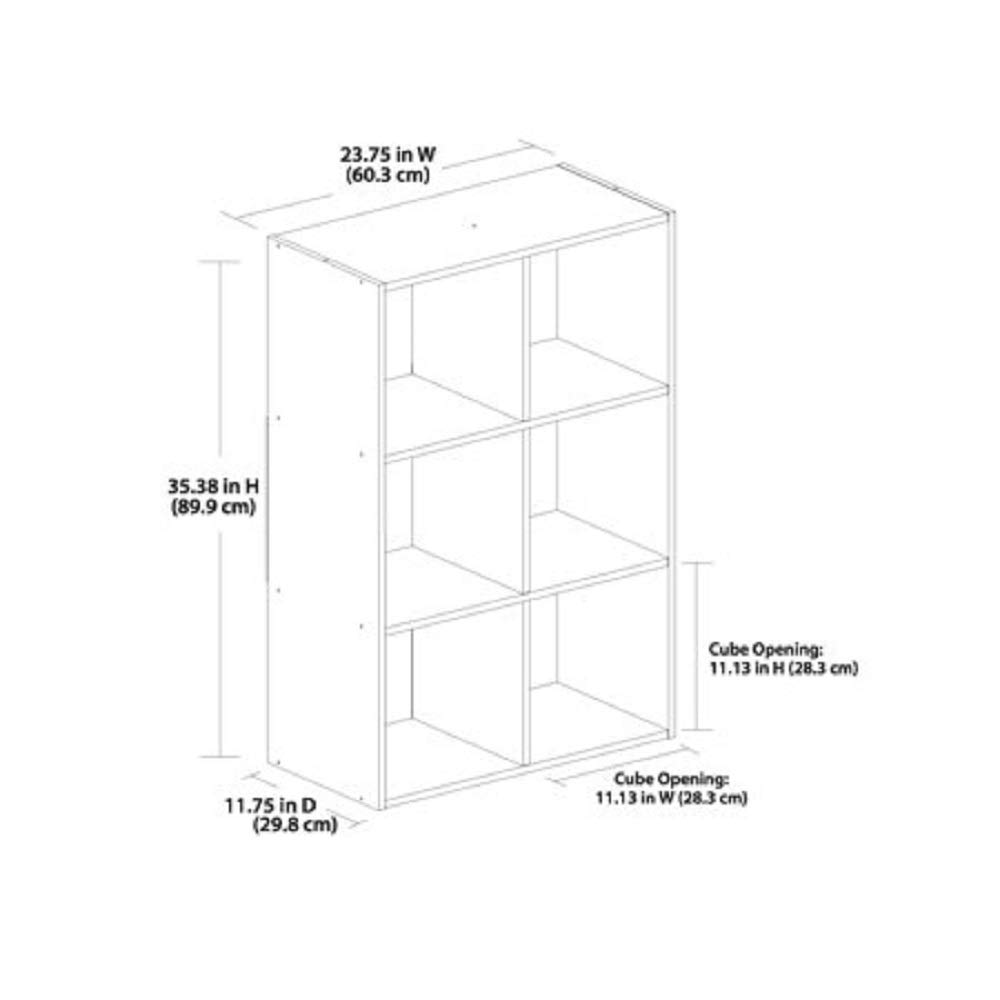 Mainstays 6-Cube Storage Organizer Shelf Unit, Black Stipple Finish - Perfect for Bedroom, Closet, Office & Living Room Organization
