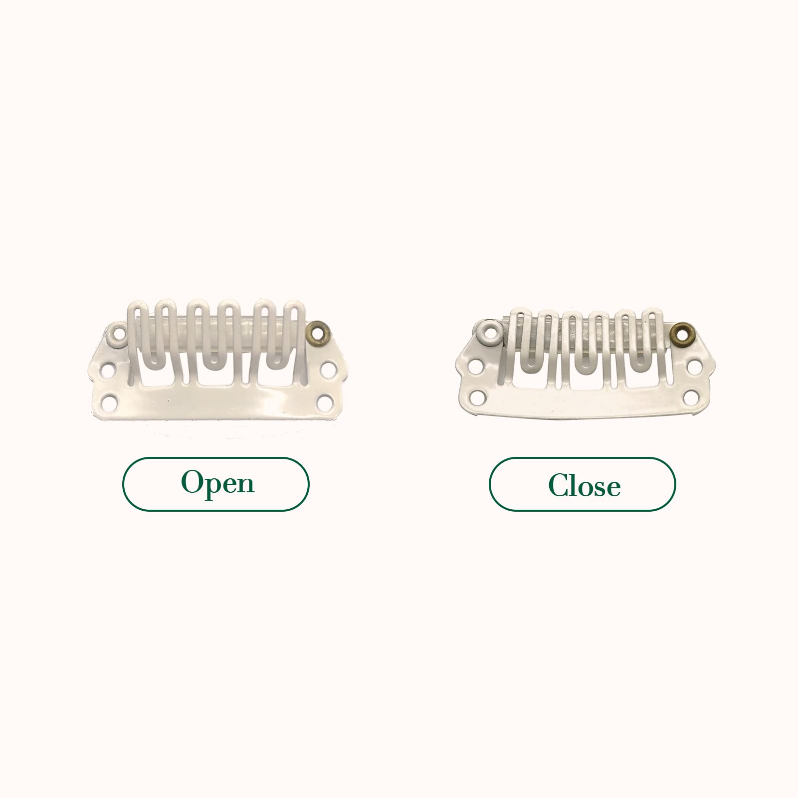 GOO GOO 2-Pack Blonde Stainless Steel 28mm 6-Tooth U-Shape Snap Clips for Hair Extensions - Soft Rubber Pads for Secure Hold | Perfect for Adding Volume, Styling Ponytails & Securing Weaves