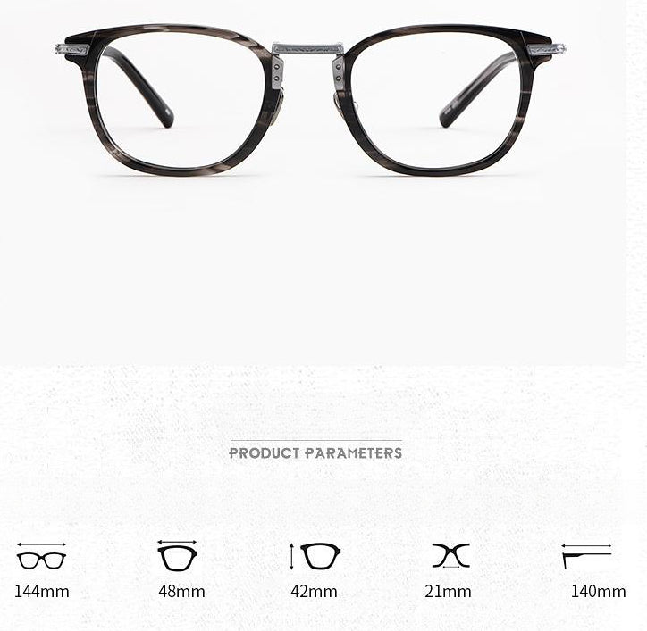 Hebert Acetate Square Glasses Frames - Stylish & Lightweight Eyewear for Men & Women | Perfect for Reading, Work, and Everyday Fashion Accessory