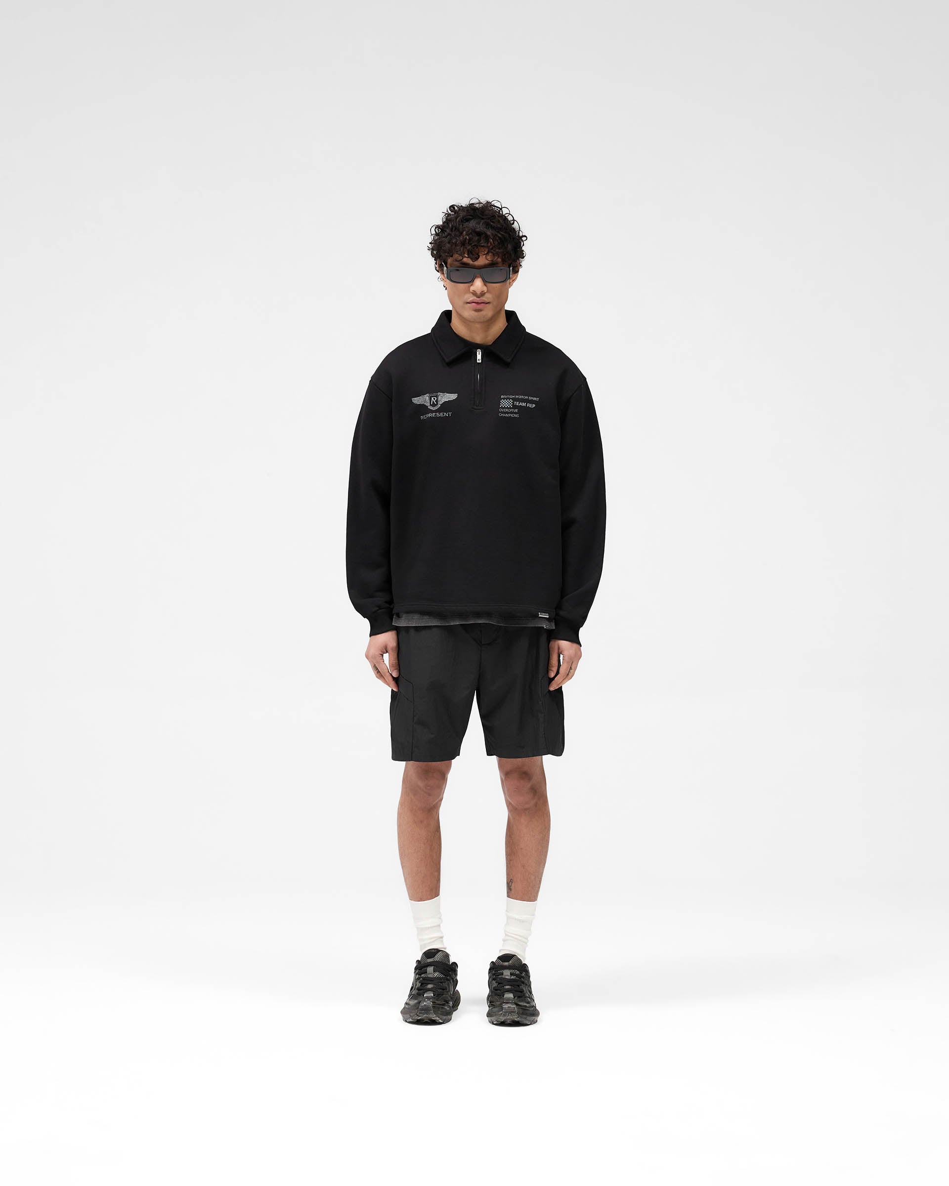 Team Rep Quarter Zip Pullover Fleece Jacket - Jet Black - Lightweight & Breathable for Outdoor Sports & Casual Wear