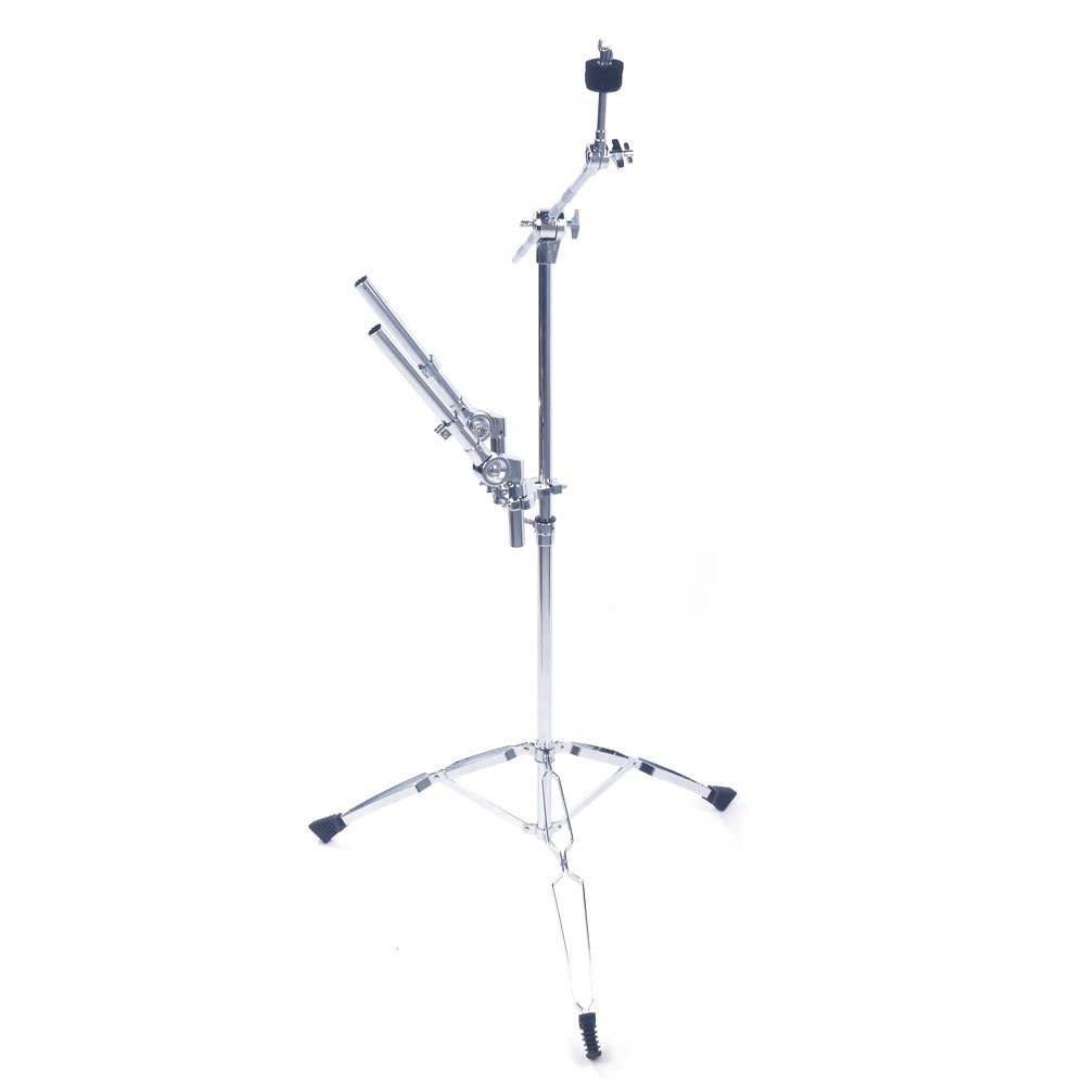 Adjustable Hi-Hat Cymbal Stand with Double Tom Drum Mount - Professional Drum Pedal Control for Drummers | Perfect for Live Performances, Studio Recording & Drum Practice