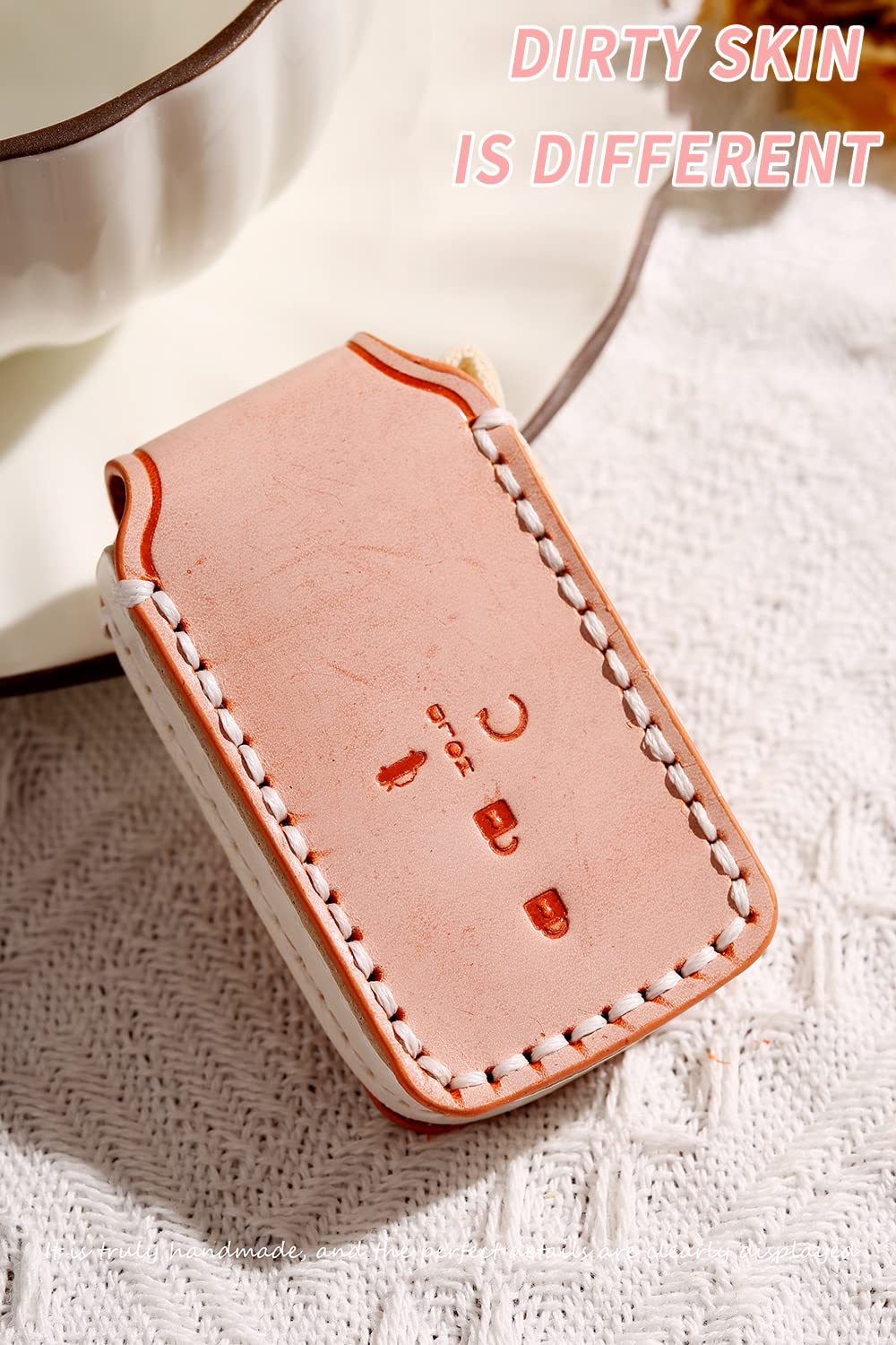 Premium Leather Key Fob Cover for Honda Accord Civic CRV Odyssey - 4 Button Protective Case with Keychain (Pink) | Durable Car Accessory for Key Protection & Style Enhancement | Perfect Gift for Honda Owners