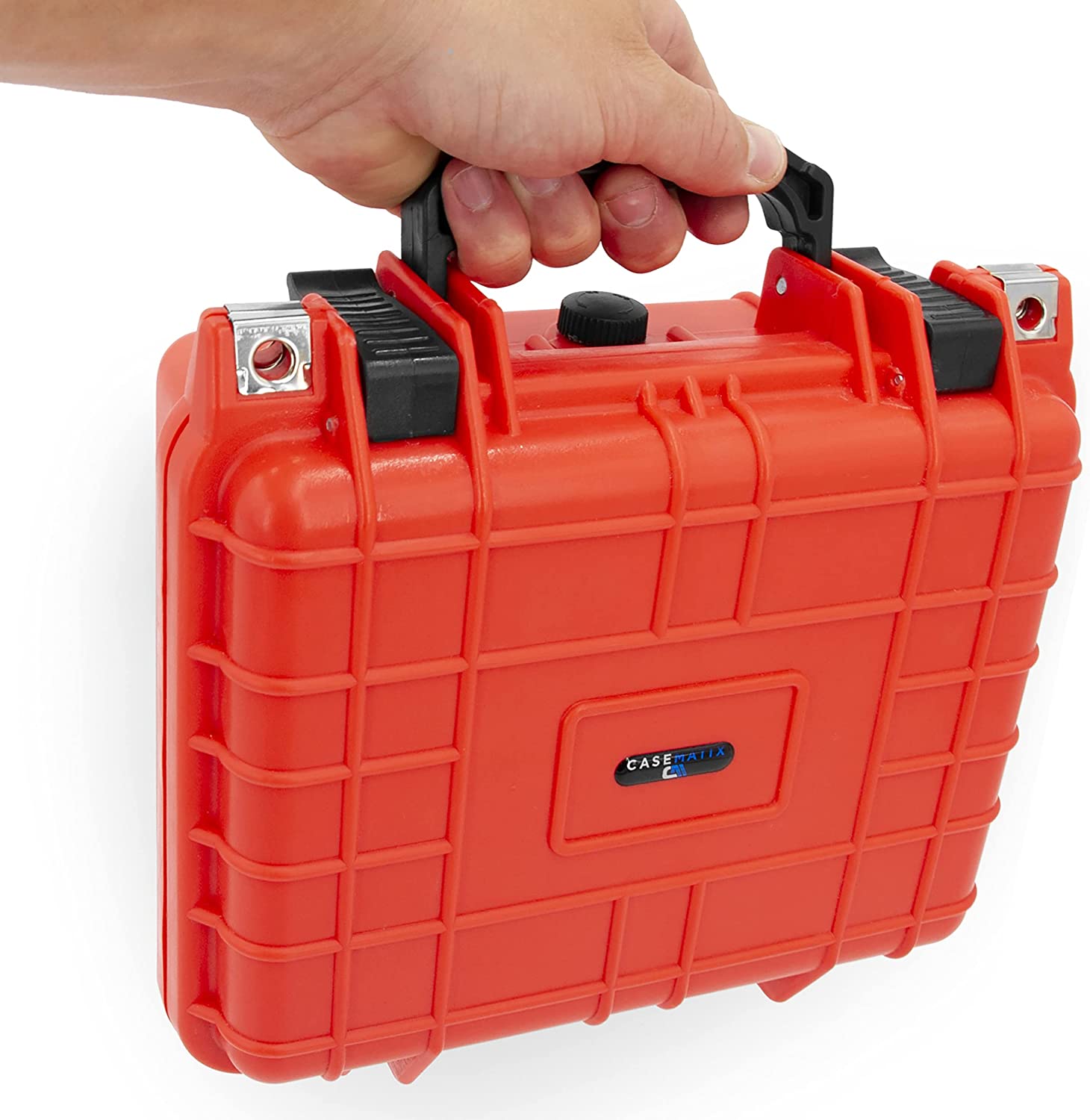 CASEMATIX Lockable Medicine Storage Box with Customizable Foam Insert - Crushproof Hard Shell & Airtight Container for Prescription Drugs, Vitamins & First Aid Supplies - Perfect for Travel, Home & Office Organization