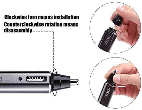 Electric Ear & Nose Hair Trimmer for Men - Rechargeable Eyebrow & Facial Hair Clipper with Double-Edge Stainless Steel Blades - Easy to Clean & Use at Home, Travel, Gym & Salon