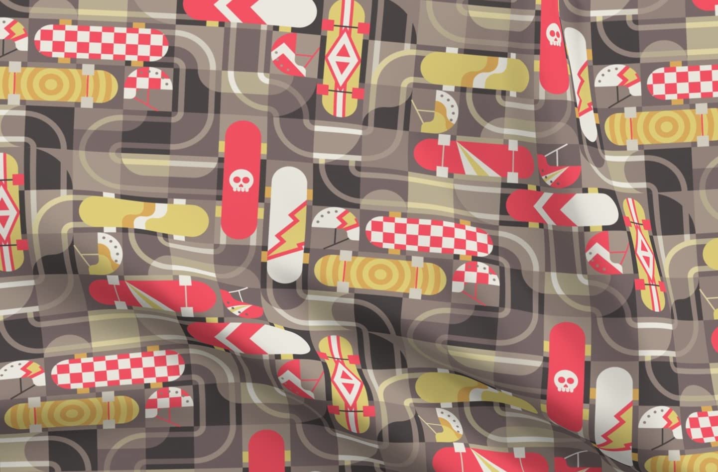 Skate Sports Boardsports Printed Minky Fabric Fat Quarter - Soft Plush Material for Sewing Baby Blankets, Quilt Backing & DIY Projects - Perfect for Nursery Decor, Gift Making & Crafting