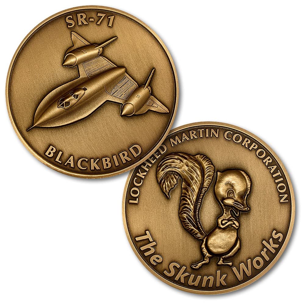 Lockheed SR-71 Blackbird Skunk Works Challenge Coin - Collectible Military Aviation Memorabilia for Pilots, Veterans & Aviation Enthusiasts