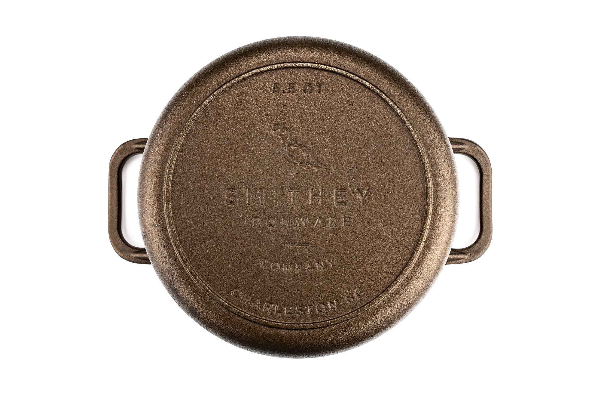 Smithey 5.5 QT Cast Iron Dutch Oven - Premium Enameled Cookware for Baking, Braising & Slow Cooking - Perfect for Camping, Home Kitchen & Outdoor Cooking